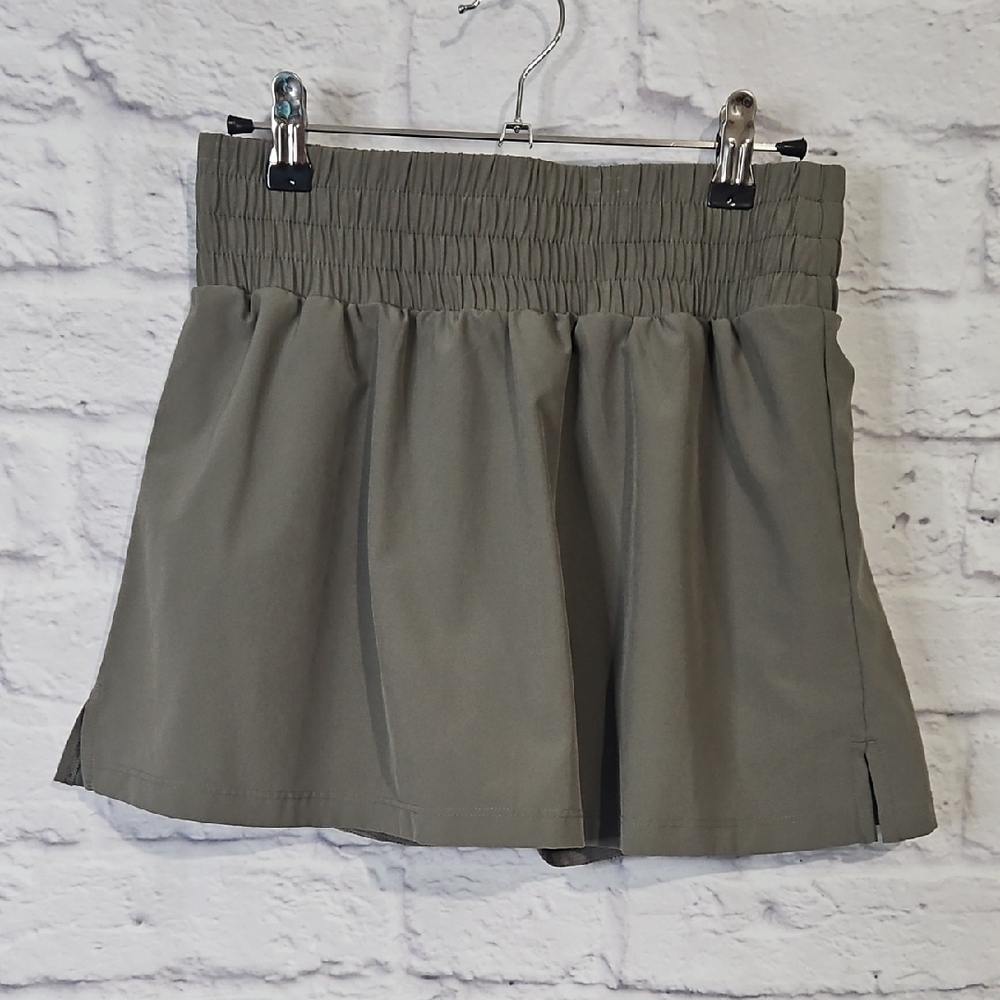 GAP Olive Green Smocked Waist Mini Skirt